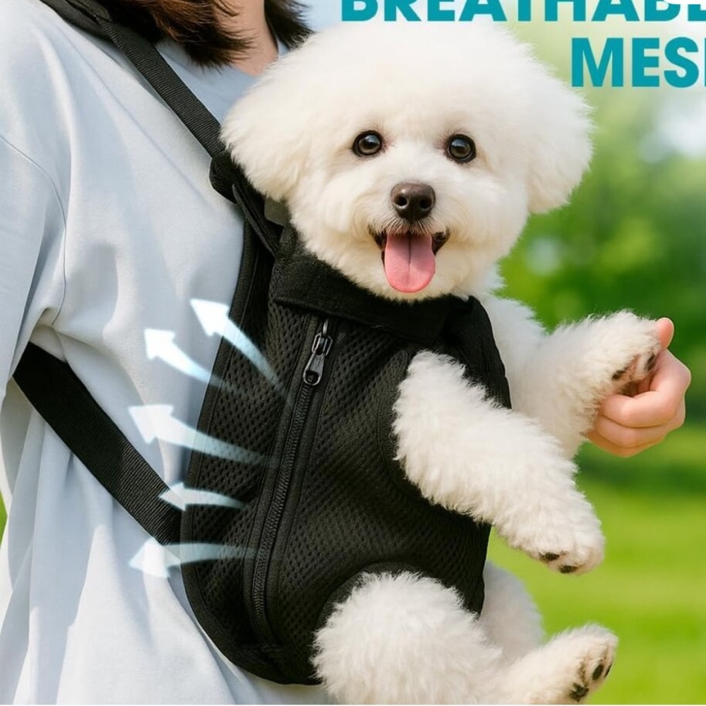 Breathable Mesh Black Dog Carrier